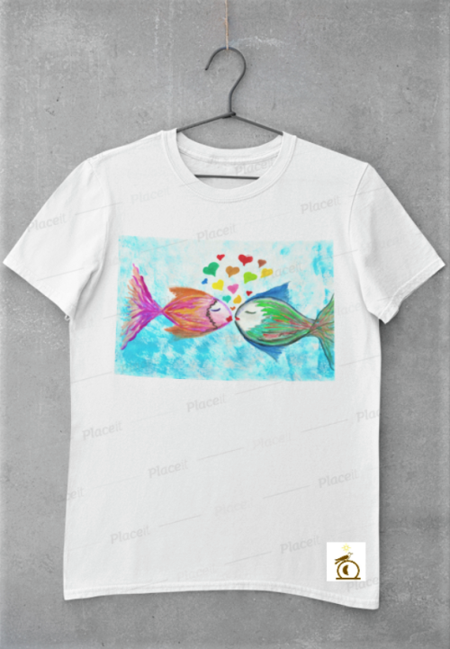 Camiseta Peixes Apaixonados Camiseta Manga Curta Peixes Apaixonados -TAM:P-M-G