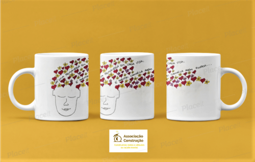 Caneca Corações Pensantes Caneca Cerâmica Corações Pensantes