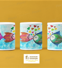 Caneca Peixes apaixonados Caneca Cerâmica Peixes Apaixonados
